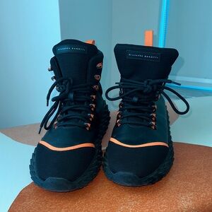 Giuseppe Zanotti Black and Orange High Tops